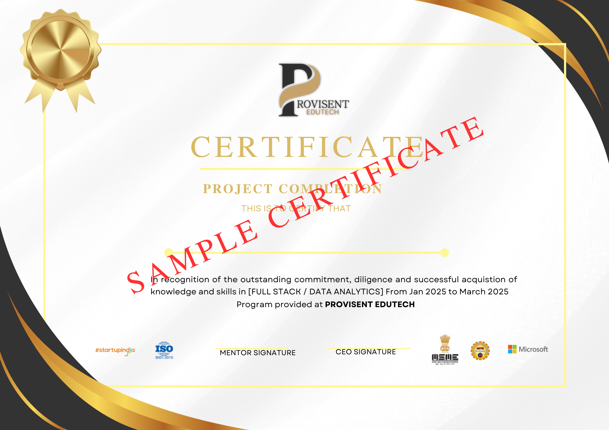 Project Completion Certificate